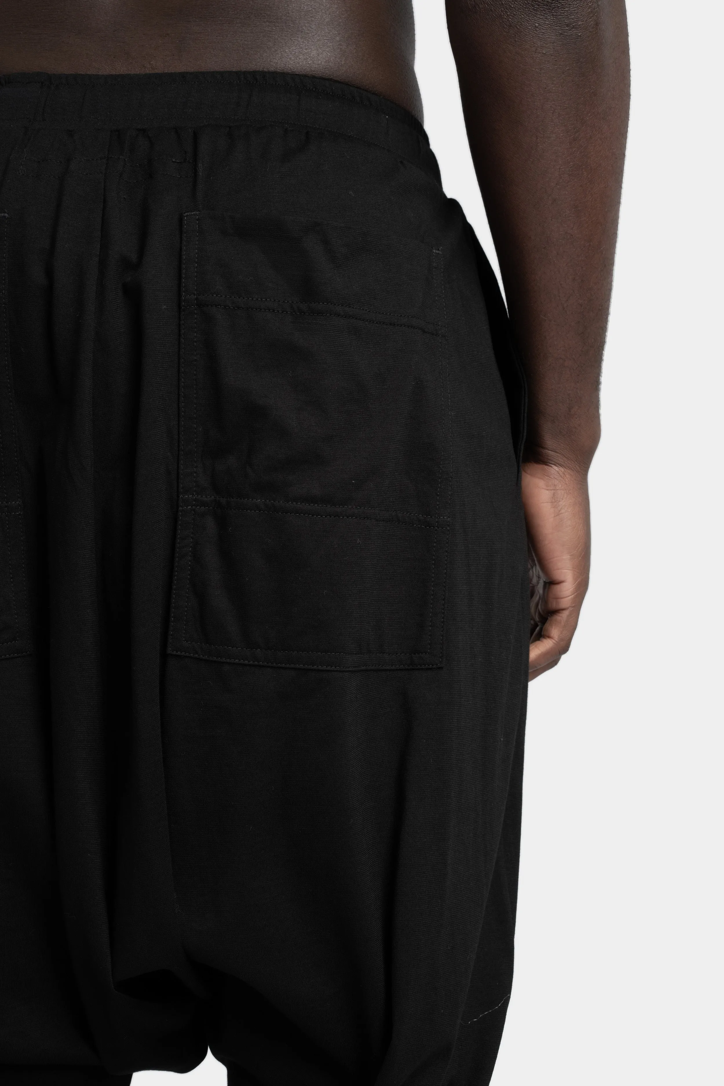 Drawstrings cotton joggers, Black