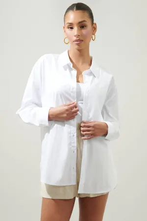 Dream State Oversized Button Down Shirt - White