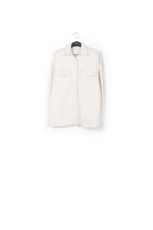 Ecru oversized cotton denim overshirt