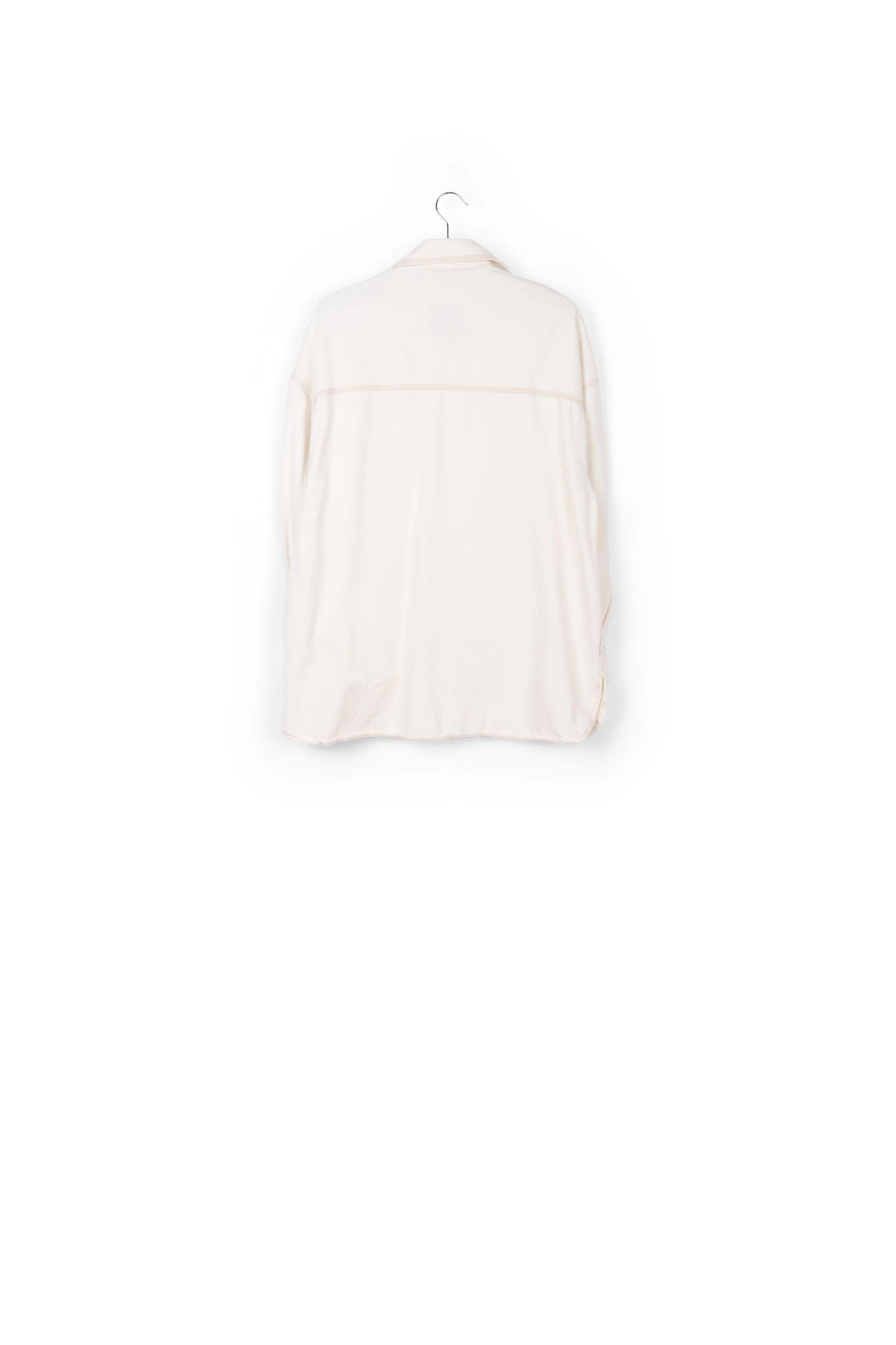 Ecru oversized cotton denim overshirt