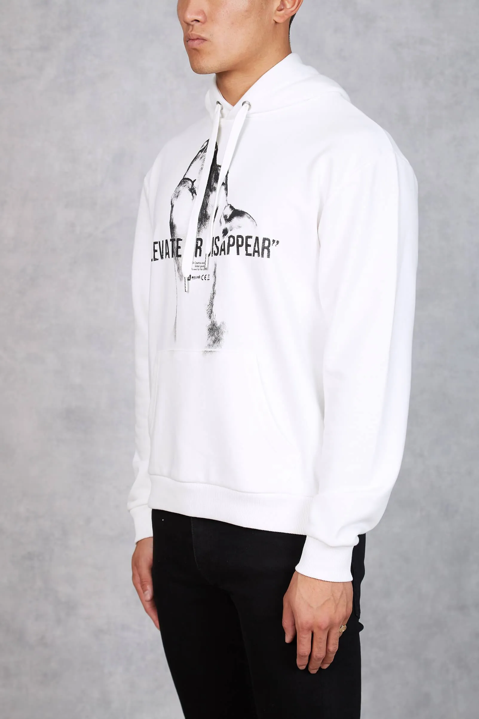 Elevate Print Hoodie - White