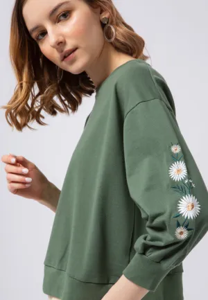 Embroidered Oversized Sweatshirt