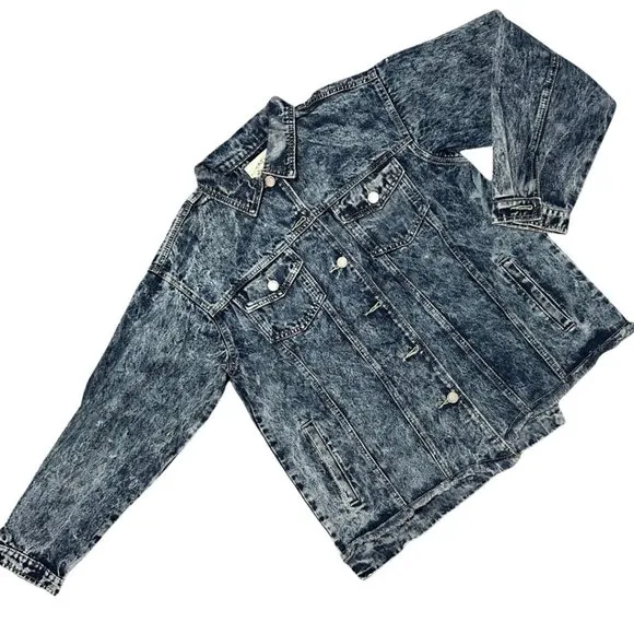 Fantastic Fawn Blue Jean Jacket Relaxed Fit Distressed Denim Jacket  IFJ10544