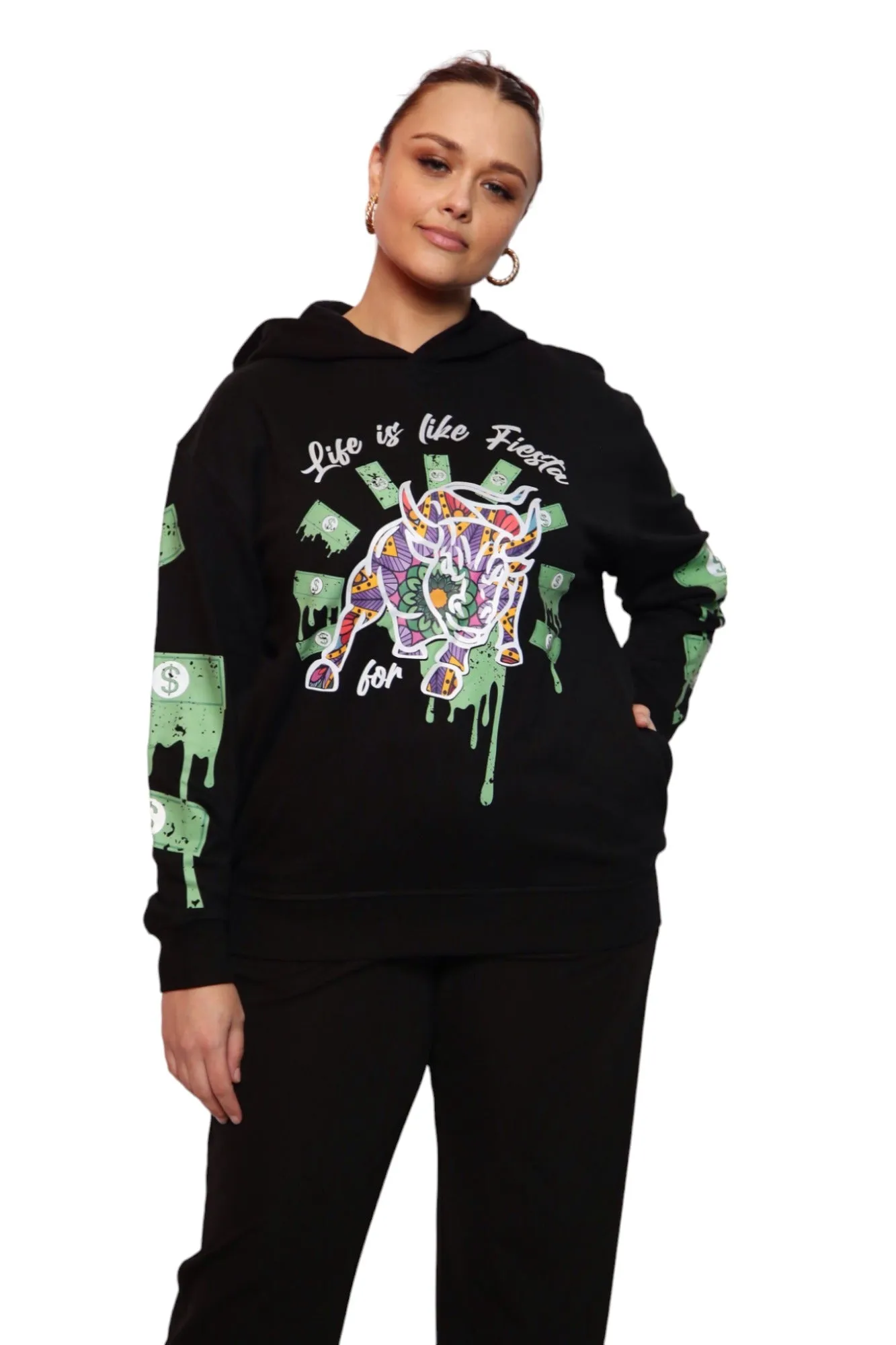 Fiesta Bull Reflective Affirmation Hoodie - Black