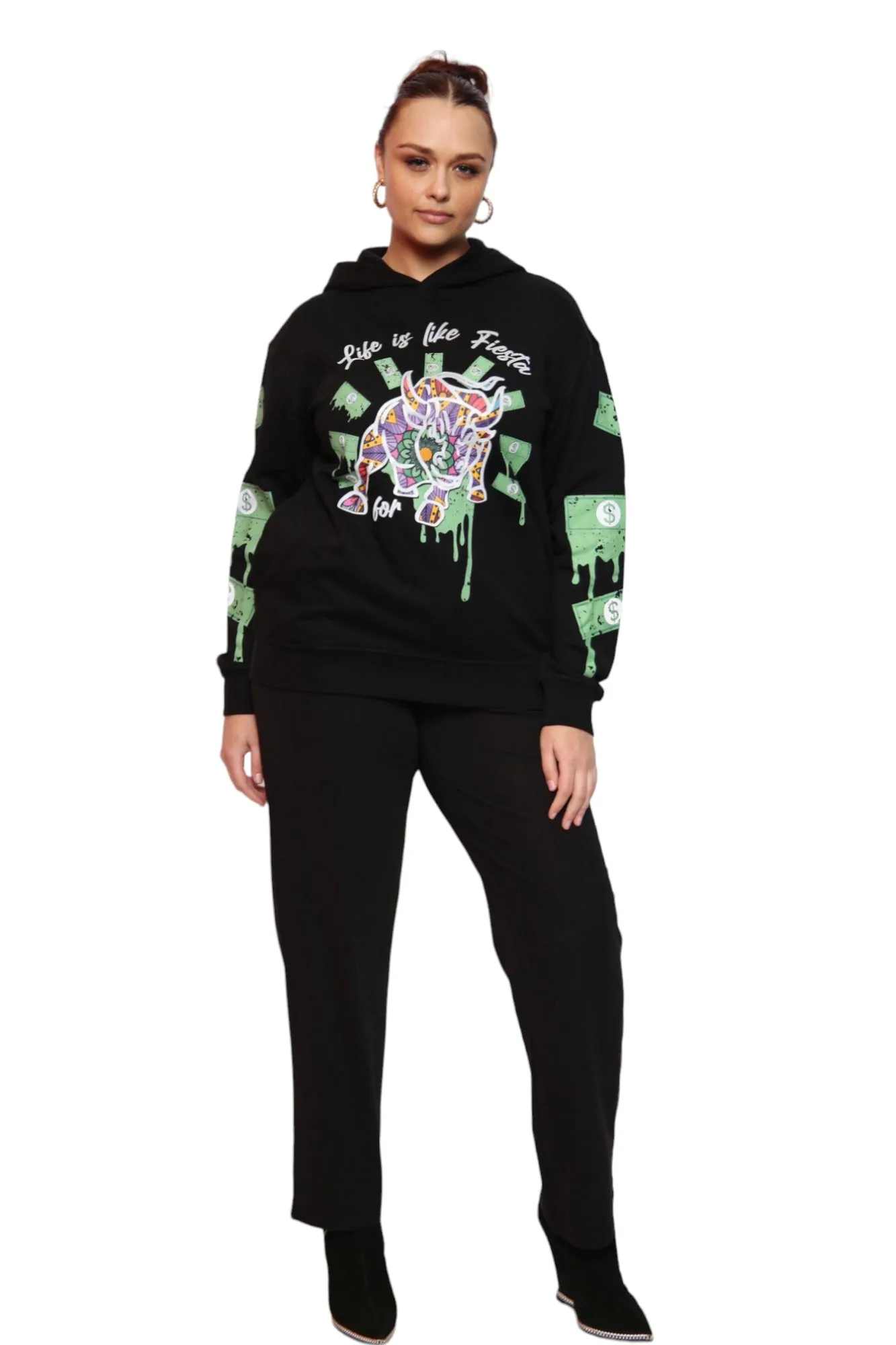 Fiesta Bull Reflective Affirmation Hoodie - Black