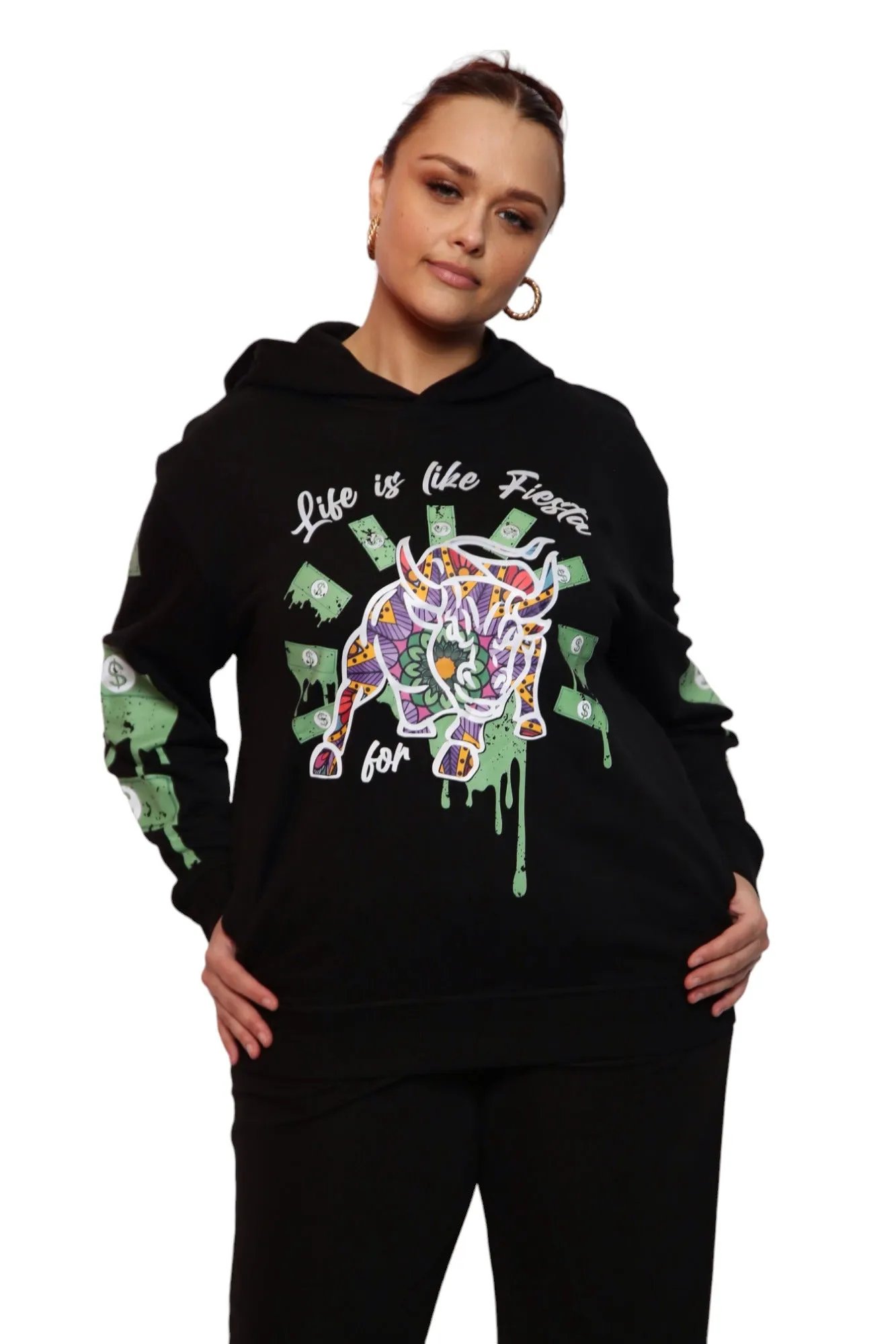 Fiesta Bull Reflective Affirmation Hoodie - Black