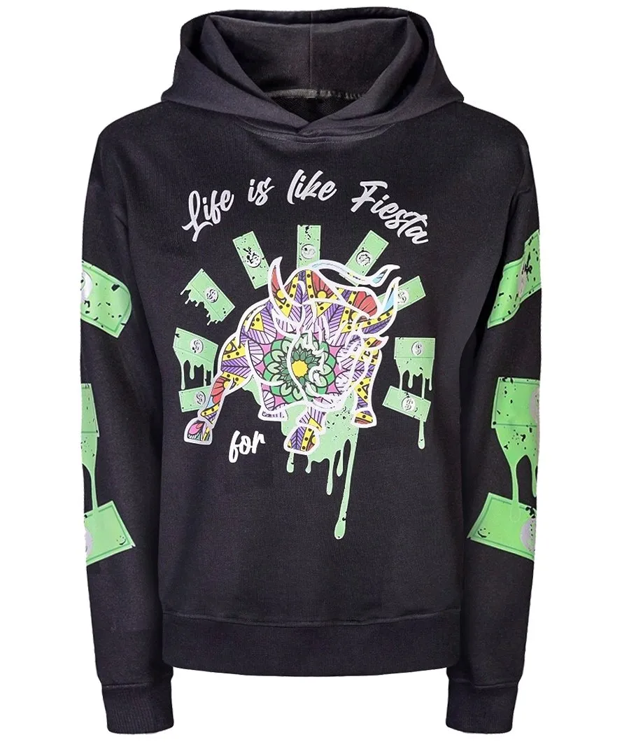 Fiesta Bull Reflective Affirmation Hoodie - Black