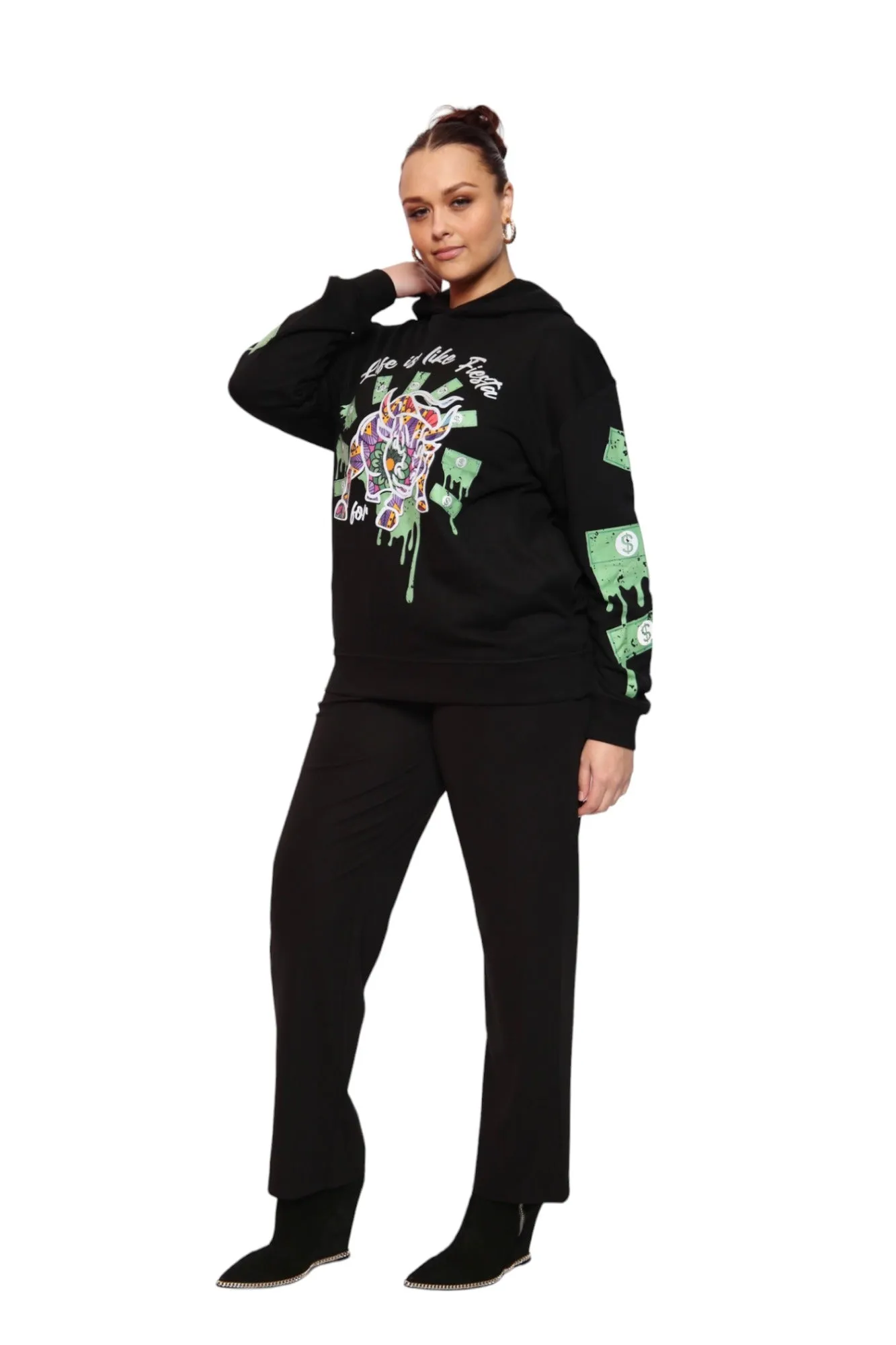 Fiesta Bull Reflective Affirmation Hoodie - Black