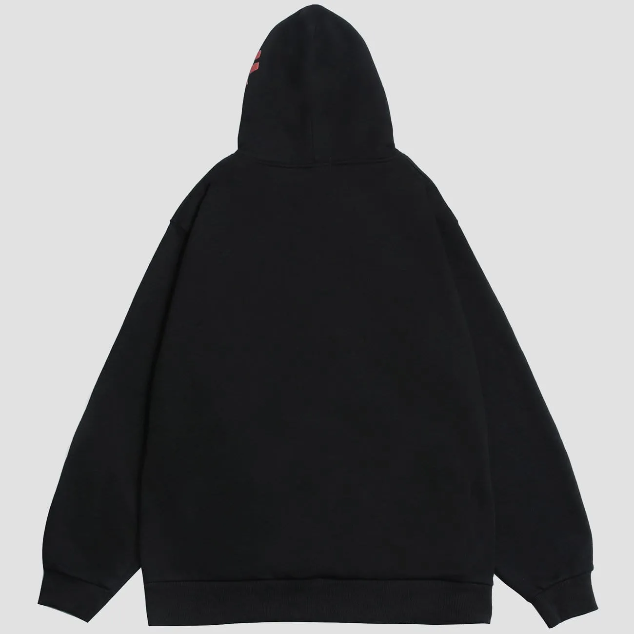 Flame Letters Print Oversized Fleece Hoodie