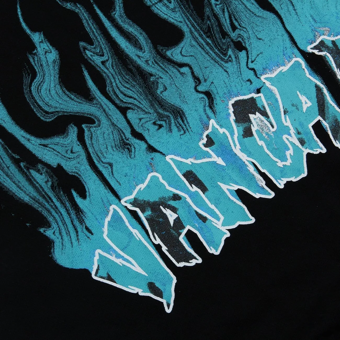 Flame Letters Print Oversized Fleece Hoodie