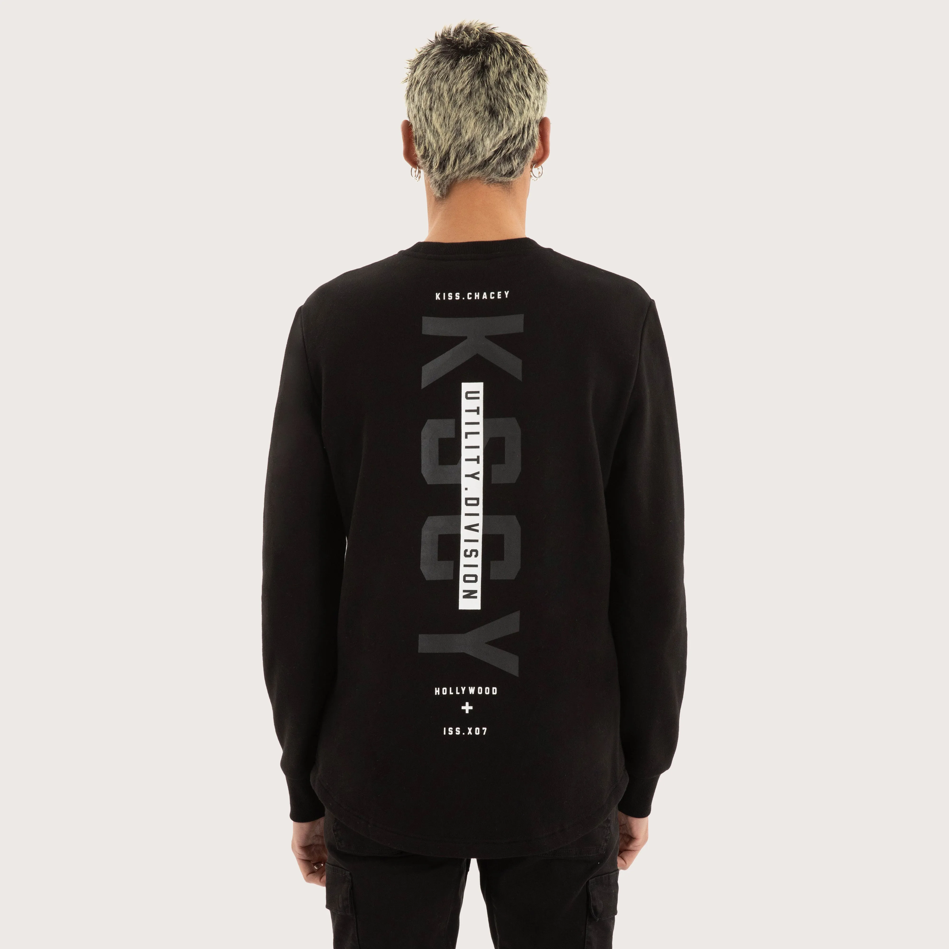 Flicker Dual Curved Sweater Jet Black