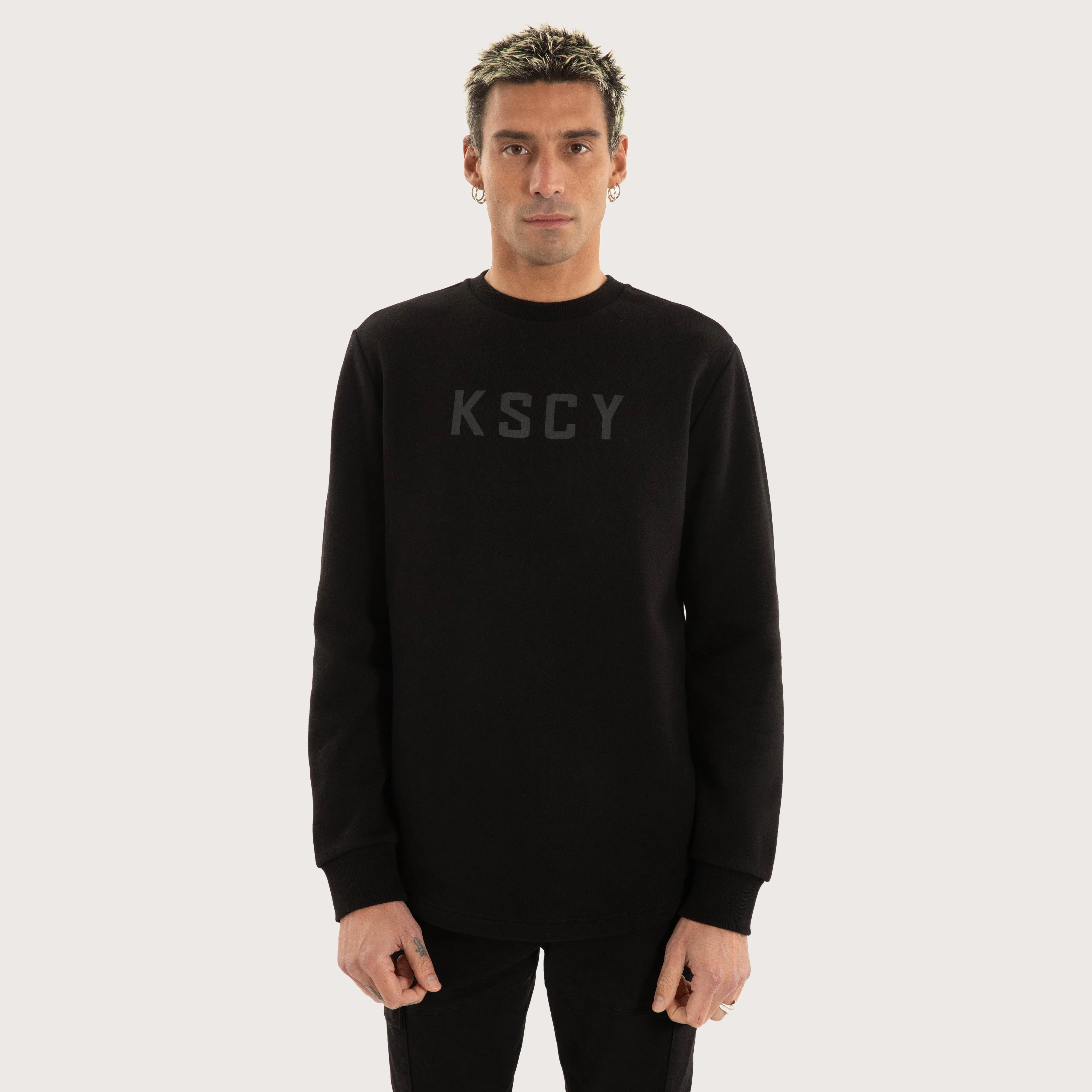 Flicker Dual Curved Sweater Jet Black