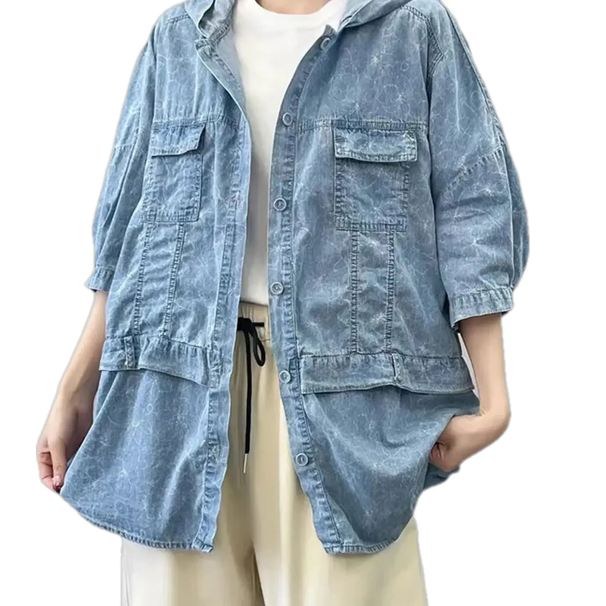 Floral women's jeans jacket