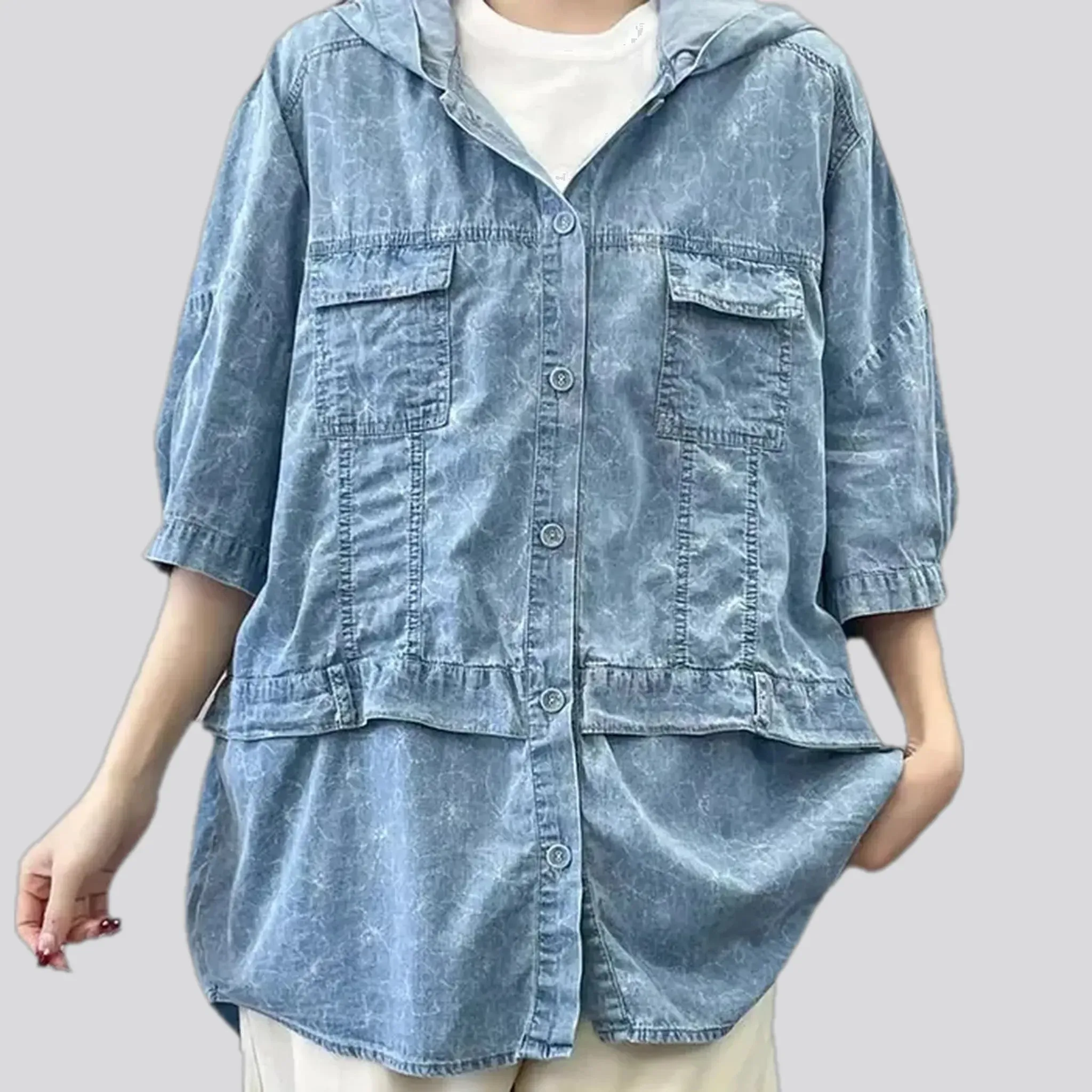 Floral women's jeans jacket