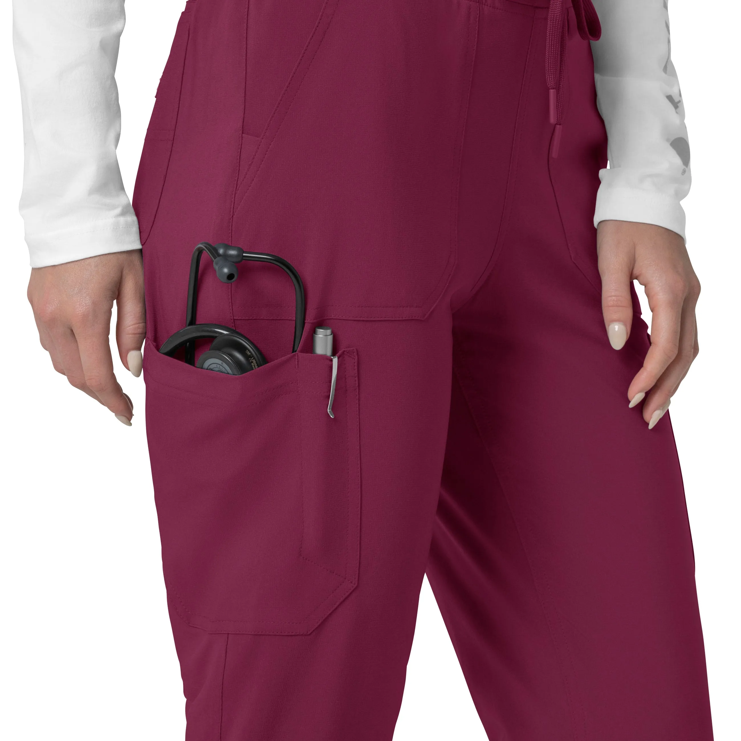 Force Cross-Flex C53110 Cargo Jogger Scrub Pants Wine