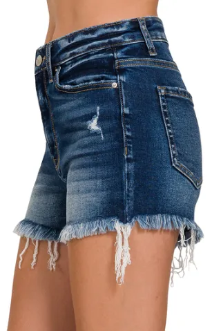 Frayed Ripped Denim Shorts
