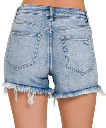 Frayed Ripped Denim Shorts