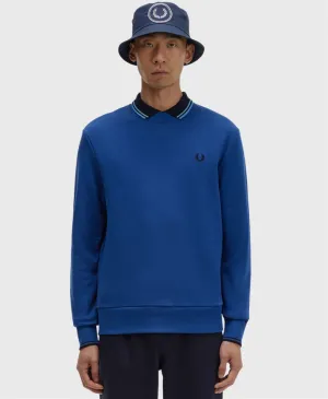 Fred Perry M7535 Crew Neck Sweatshirt Shaded Cobalt