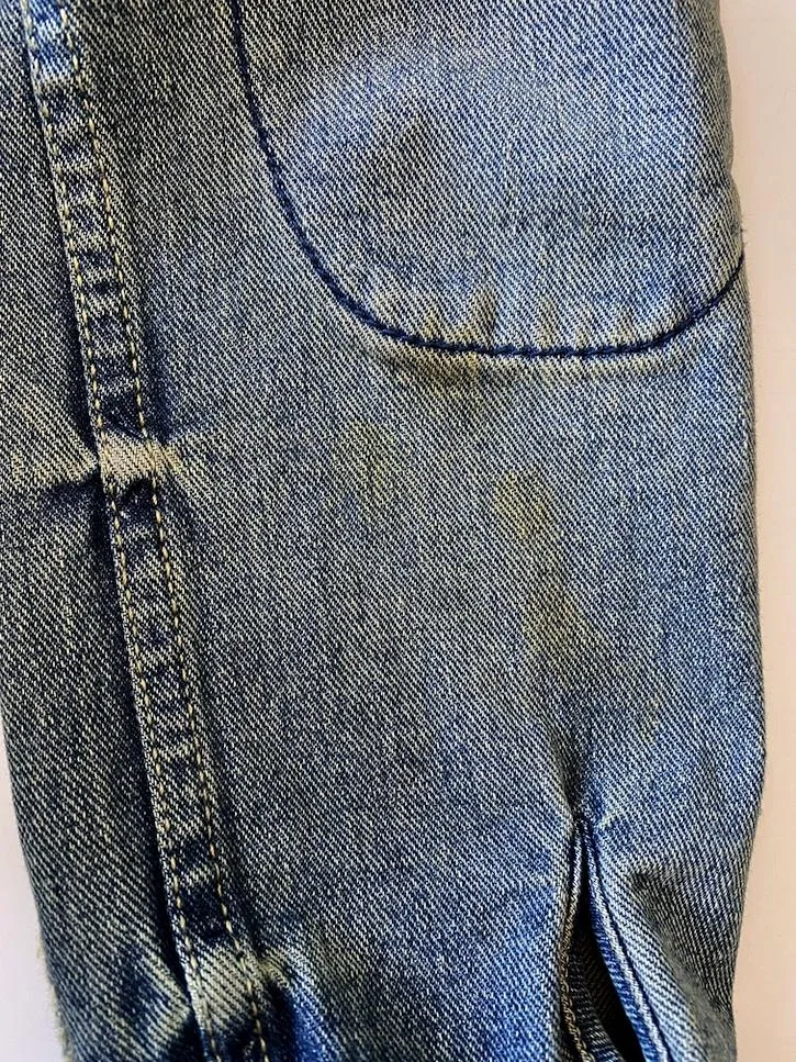 Free People Baja Denim Jacket Size 2 Distressed Jean Jacket
