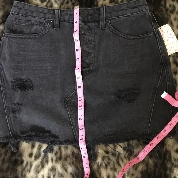 Free People Denim A-line Skirt in Rainn
