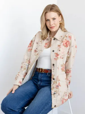 Free People Floral Avery Denim Jacket