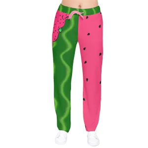 Fruit Snacks Watermelon Velvet Drawstring Pants