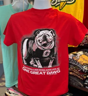 Georgia Bulldogs T-shirt - “One Great Dawg” (Tultex Short Sleeve Red)