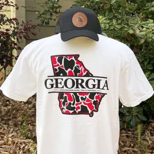 Georgia Red & Black Camo Tee - Comfort Color