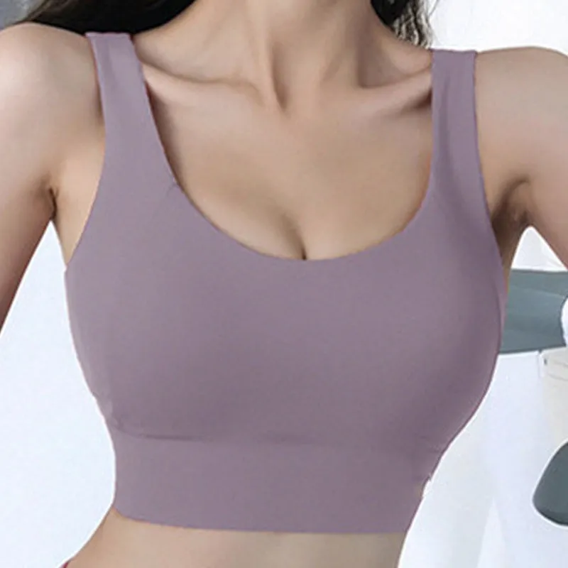 Girls Running Gym Yoga Bra Tops High Quality Ribbed Beauty Back Cross Sports Bra