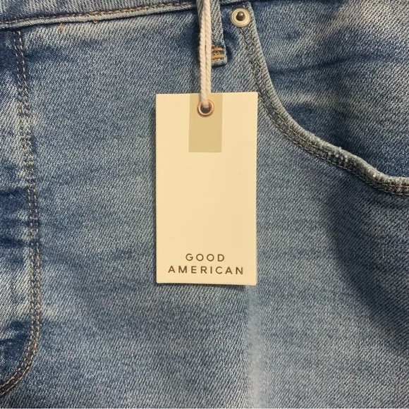 Good American Cut-Off Distressed Denim Shorts