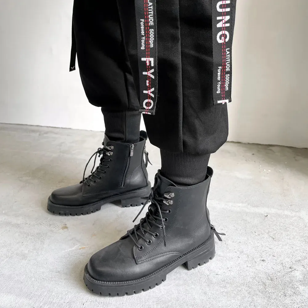 Gothic Harem Pants with Punk Pockets and Chain - Jogger Trousers