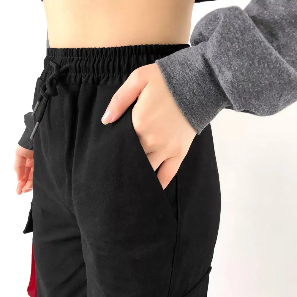 Gothic Harem Pants with Punk Pockets and Chain - Jogger Trousers