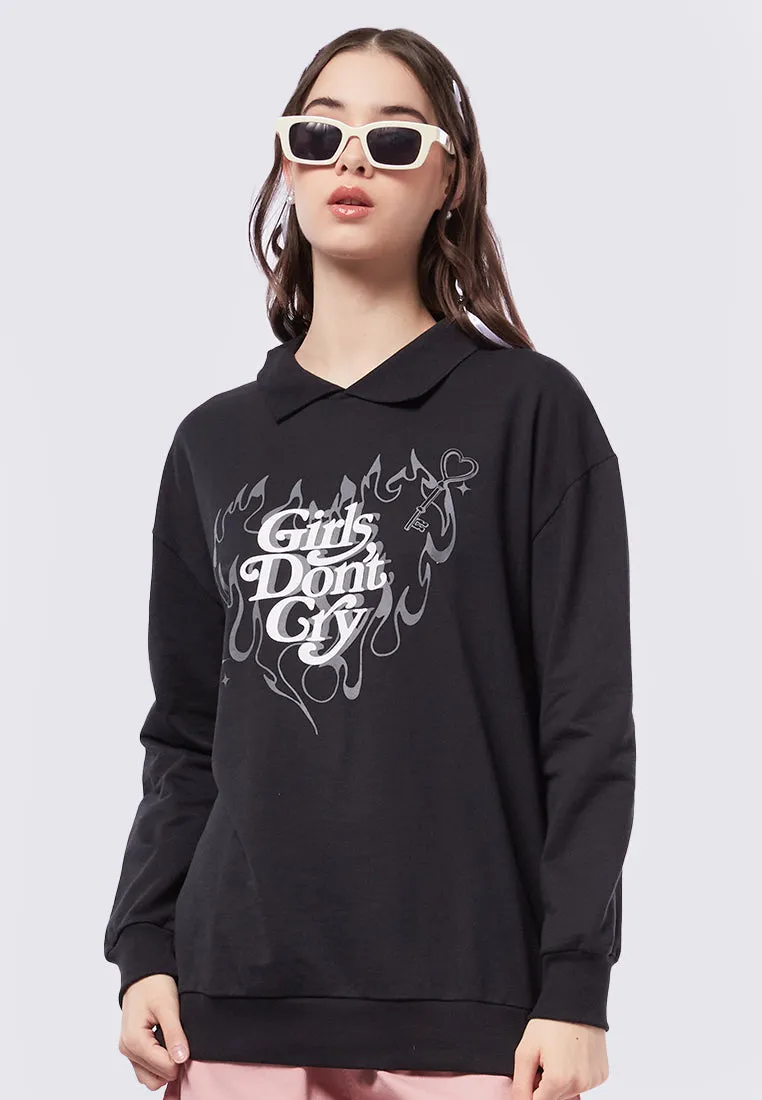 Graphic Polo Sweatshirt