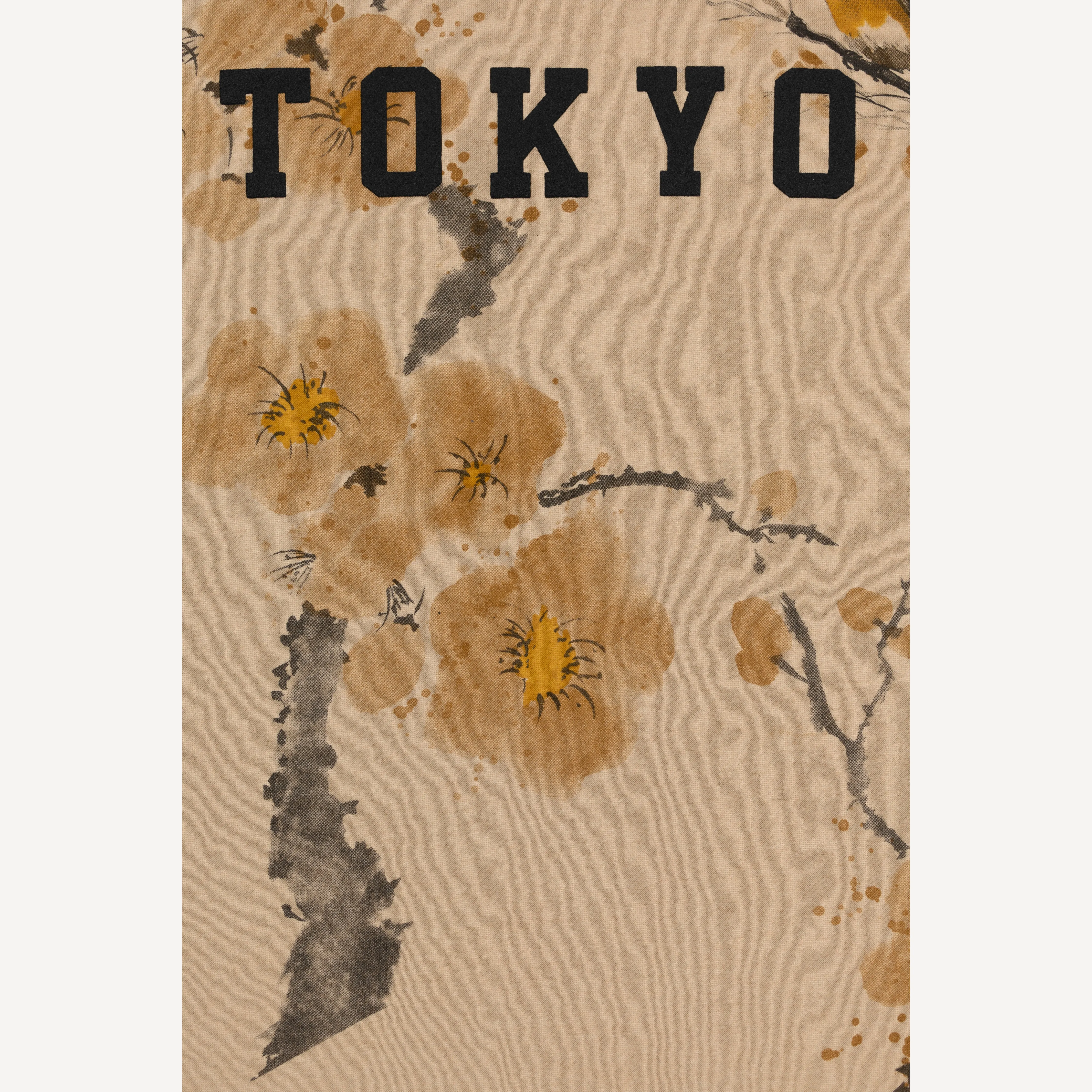 Graphic Wraparound Crewneck Sweatshirt - Warm Sand / Tokyo