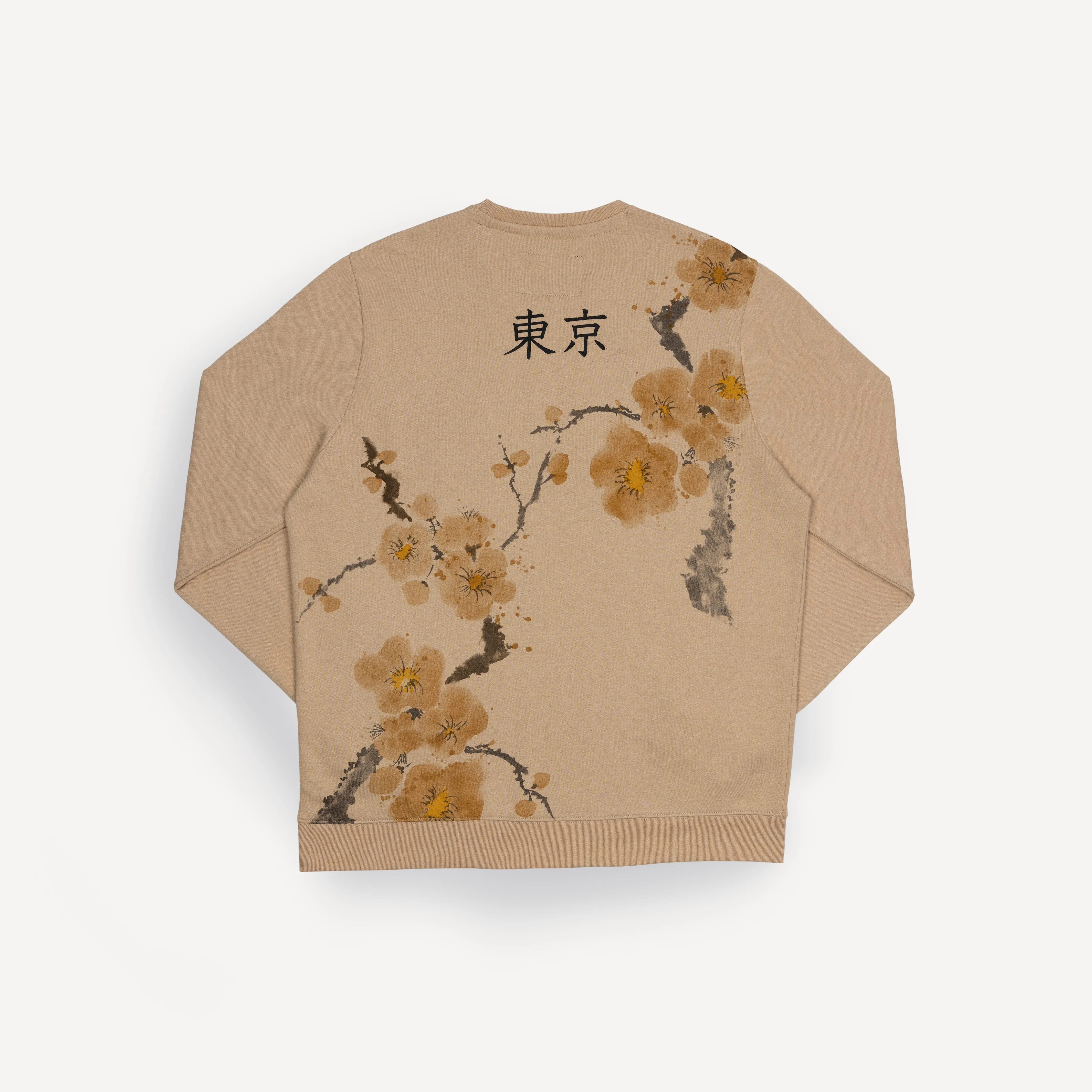 Graphic Wraparound Crewneck Sweatshirt - Warm Sand / Tokyo