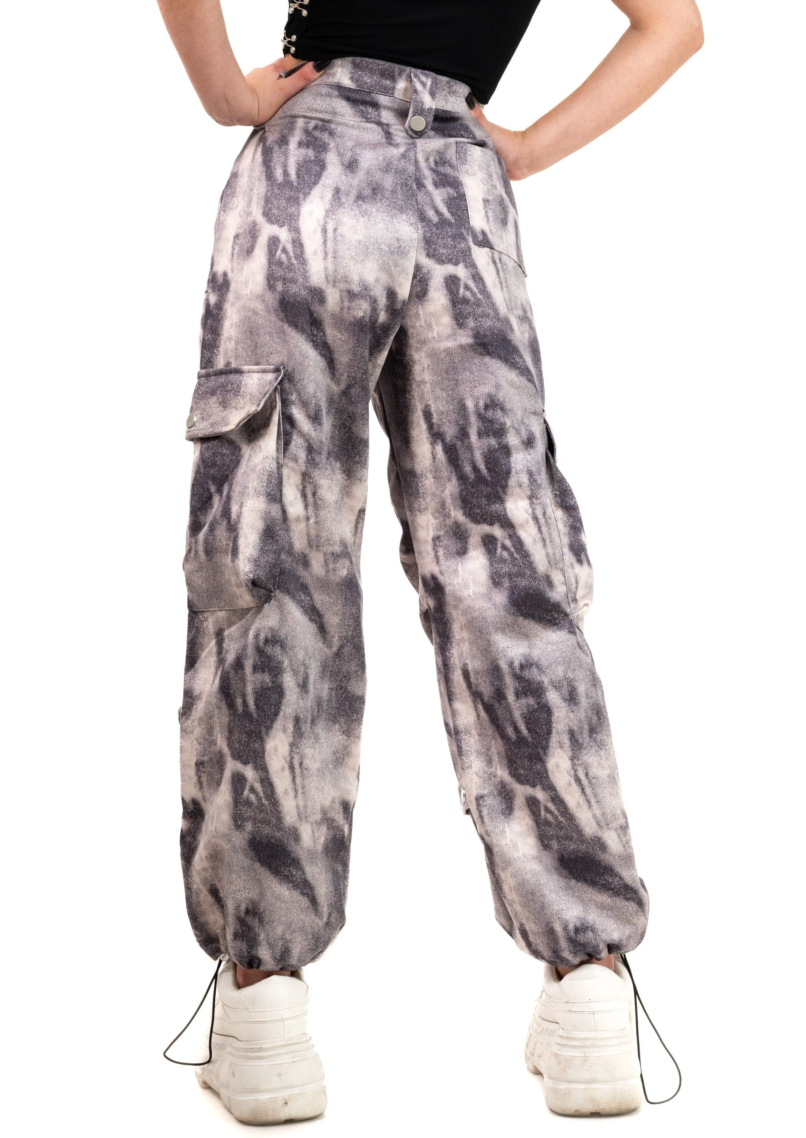 Grey Tie Dye Cargo Jogger