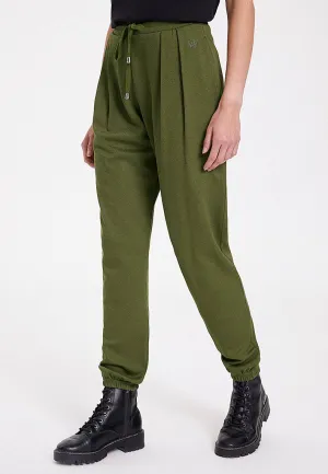 Haki Basic Lastikli Paça Regular Fit Kadın Eşofman Altı ESSENTIALS CUFFED JOGGER