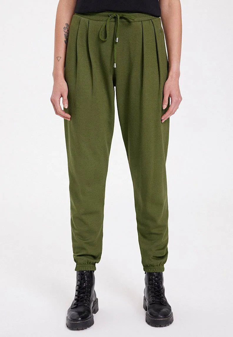 Haki Basic Lastikli Paça Regular Fit Kadın Eşofman Altı ESSENTIALS CUFFED JOGGER