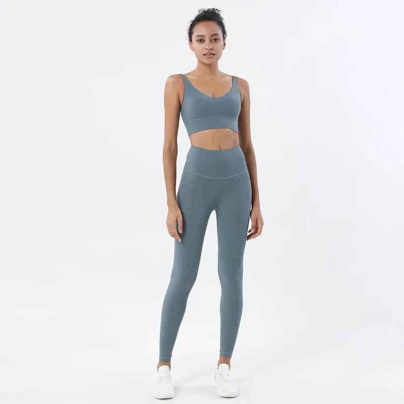 Hazel 2-Piece Leggings and Crop Tops Workout Set