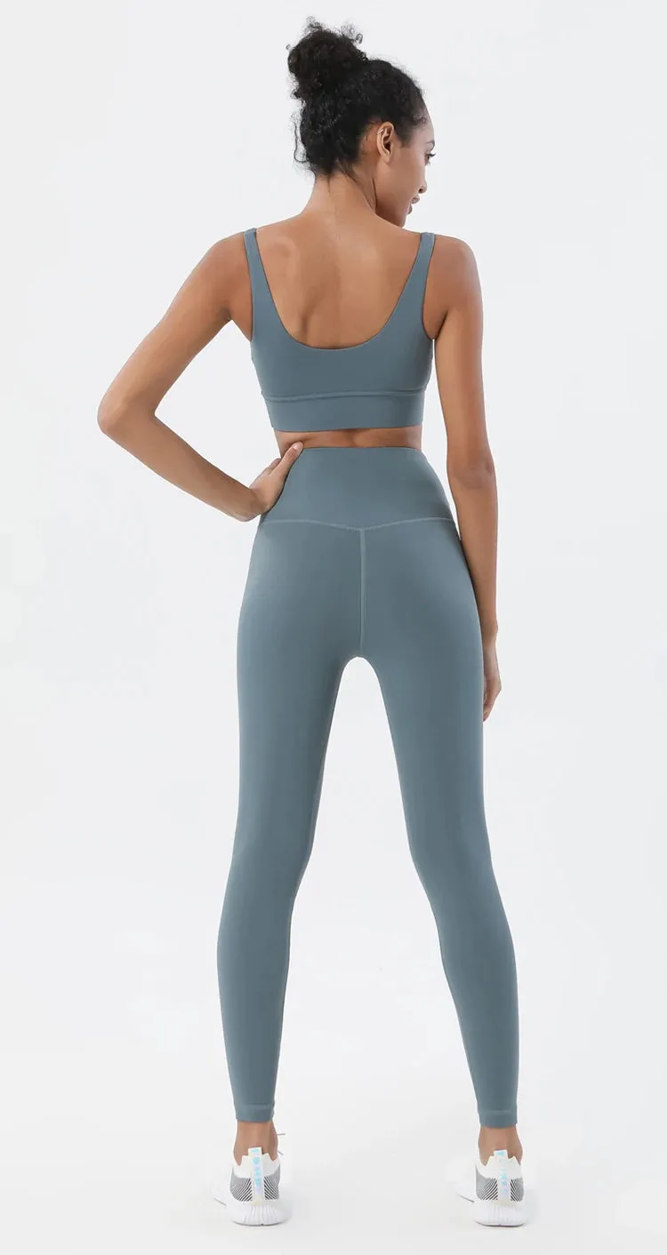 Hazel 2-Piece Leggings and Crop Tops Workout Set