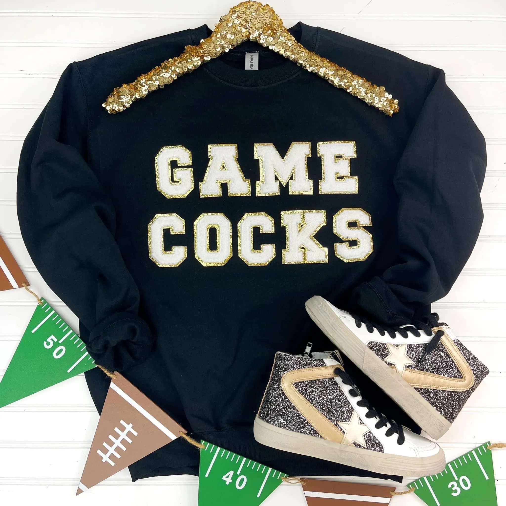 HAZEL BLUES® | GAME DAY PATCH SWEATSHIRT: GAME COCKS