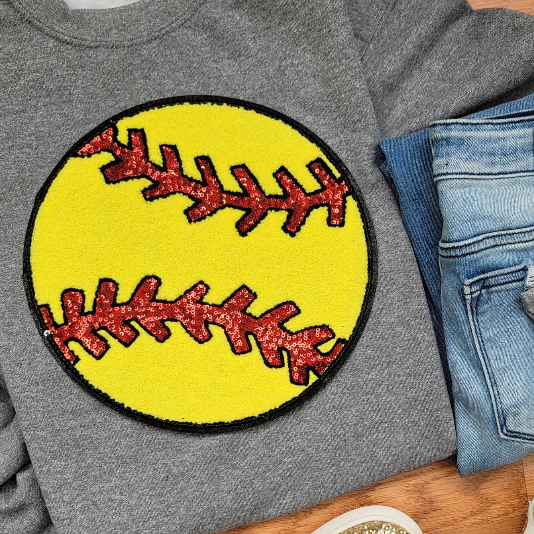 Hazel Blues® |  Large Softball Chenille Patch Tee