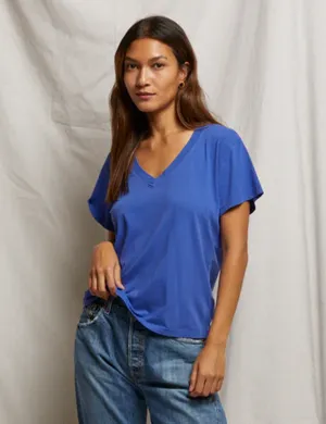 Hendrix V Neck Tee, Violet Blue
