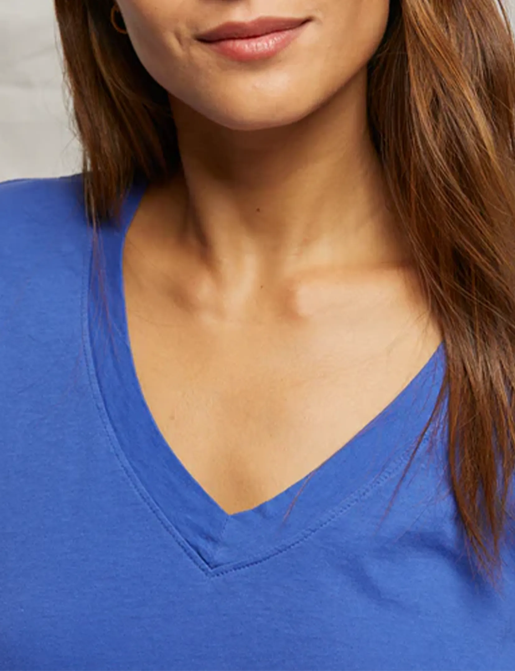Hendrix V Neck Tee, Violet Blue