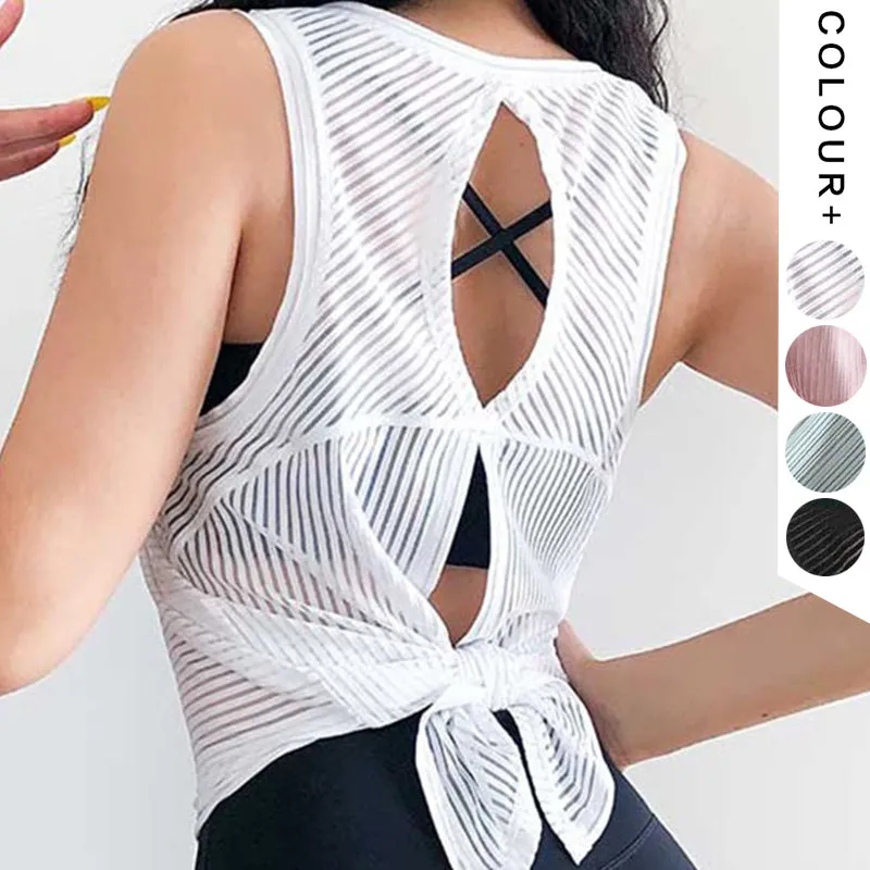 High quality Quick Dry Sports  Sexy Back Yoga Tank Top Women's Fitness Running Vest