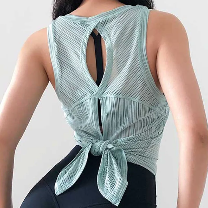 High quality Quick Dry Sports  Sexy Back Yoga Tank Top Women's Fitness Running Vest