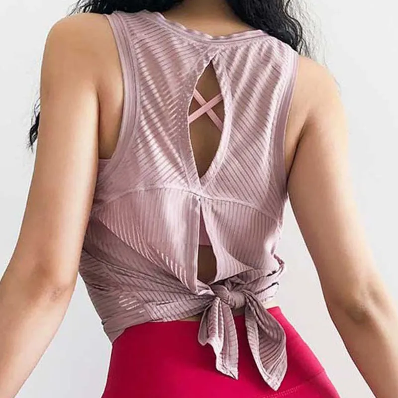 High quality Quick Dry Sports  Sexy Back Yoga Tank Top Women's Fitness Running Vest