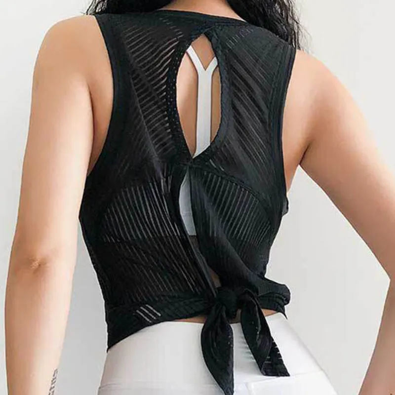 High quality Quick Dry Sports  Sexy Back Yoga Tank Top Women's Fitness Running Vest