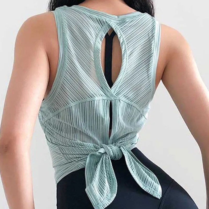 High quality Quick Dry Sports  Sexy Back Yoga Tank Top Women's Fitness Running Vest