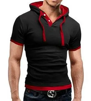 Hooded Sling Short-Sleeved Tees Male